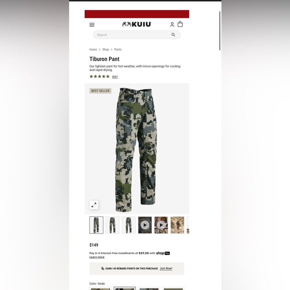 KUIU Men's Tactical Camouflage Cargo Pants - Picture 1 of 3